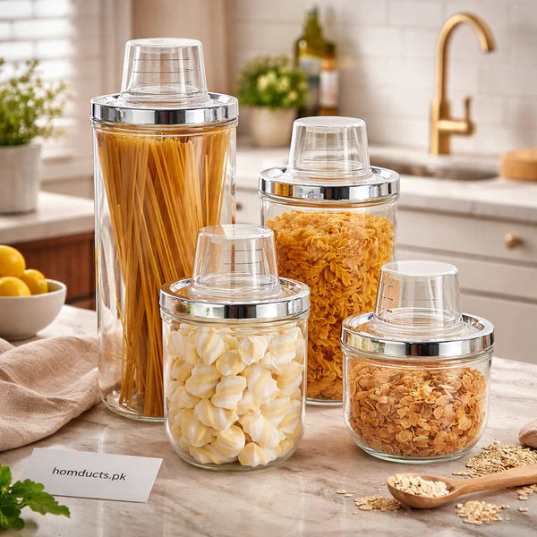 Luxury Airtight Kitchen Storage Jar – Multi-Purpose Transparent Food Container (Available in 4 Sizes)