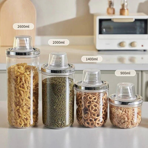 Luxury Airtight Kitchen Storage Jar – Multi-Purpose Transparent Food Container (Available in 4 Sizes)